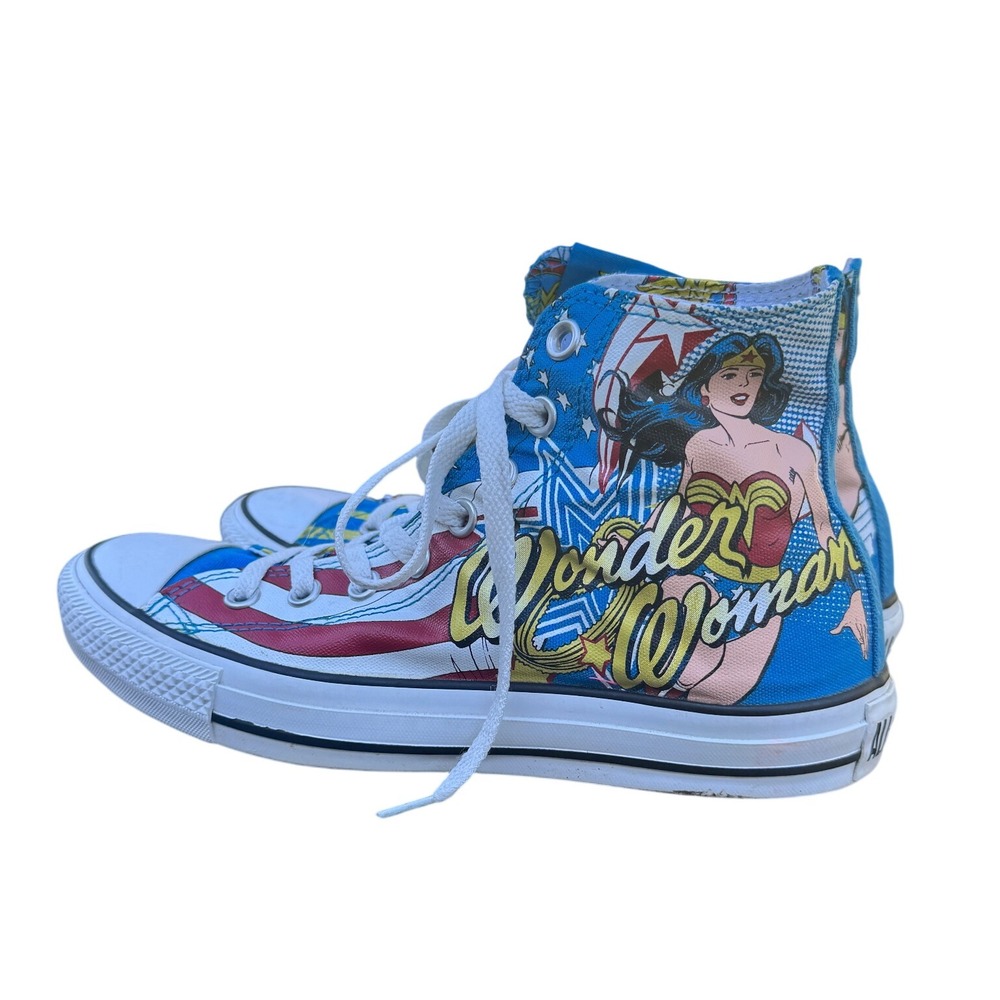 Wonder Woman Converse All Star High‎ Top Sneakers Womens Size 7 Comic Book